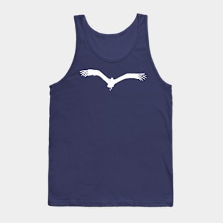 Stork Bird In Flight Vector White Silhouette Tank Top